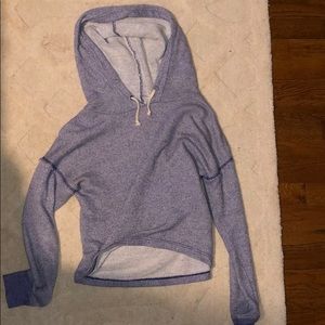violet and white heathered hoodie